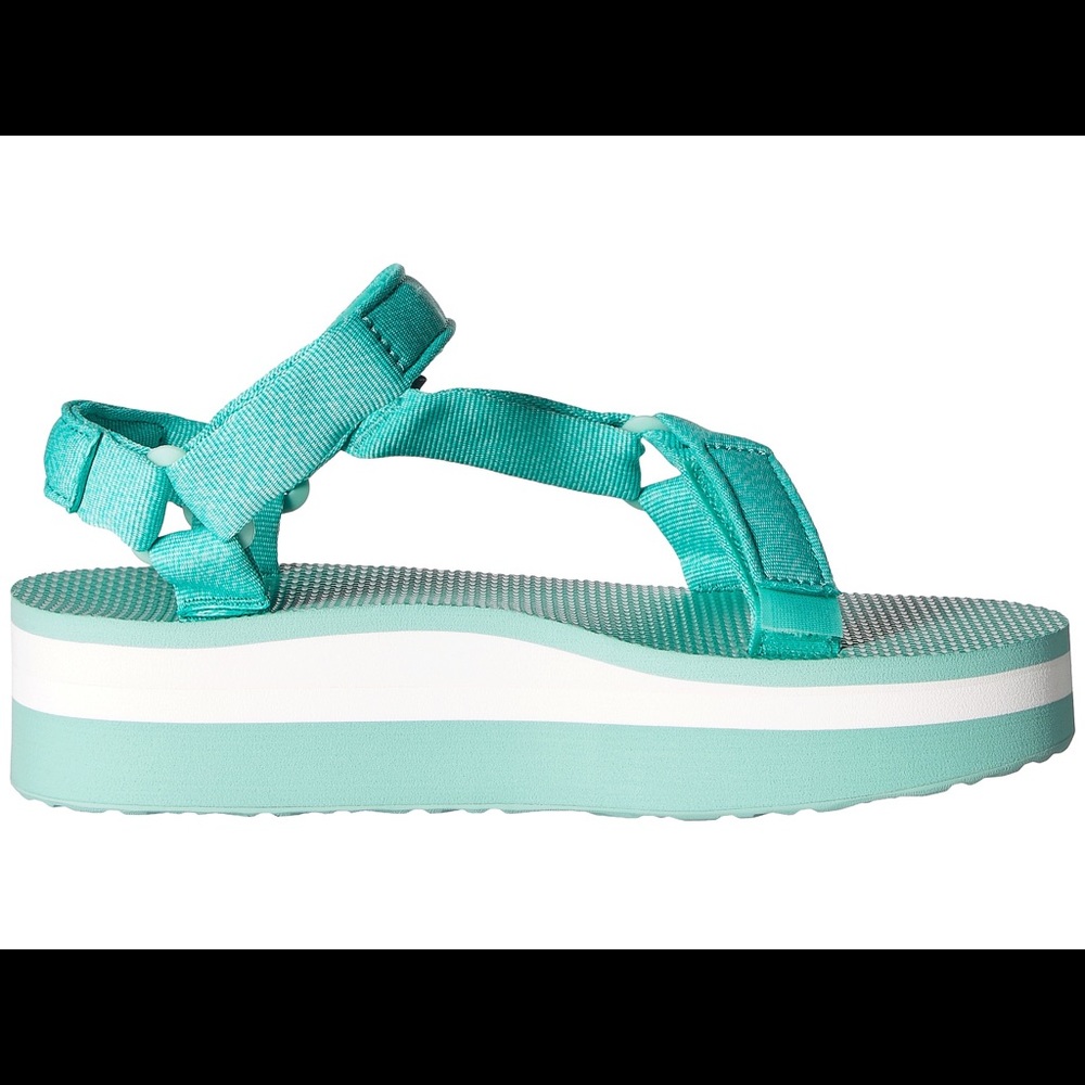 Teva Flatform Sandals Teal and White